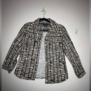 Pendleton Women’s 100% Cotton Black and Cream Jacket Size L Petite